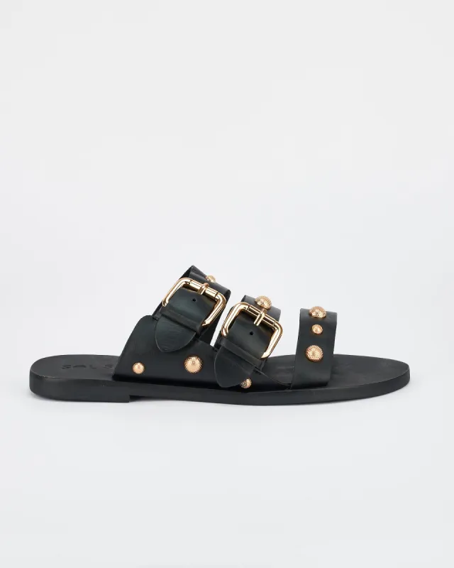 Hvar Slide Black/Gold sold by Sol Sana