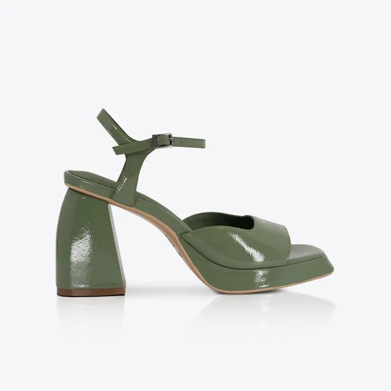 Eva heel Patent Olive sold by Sol Sana