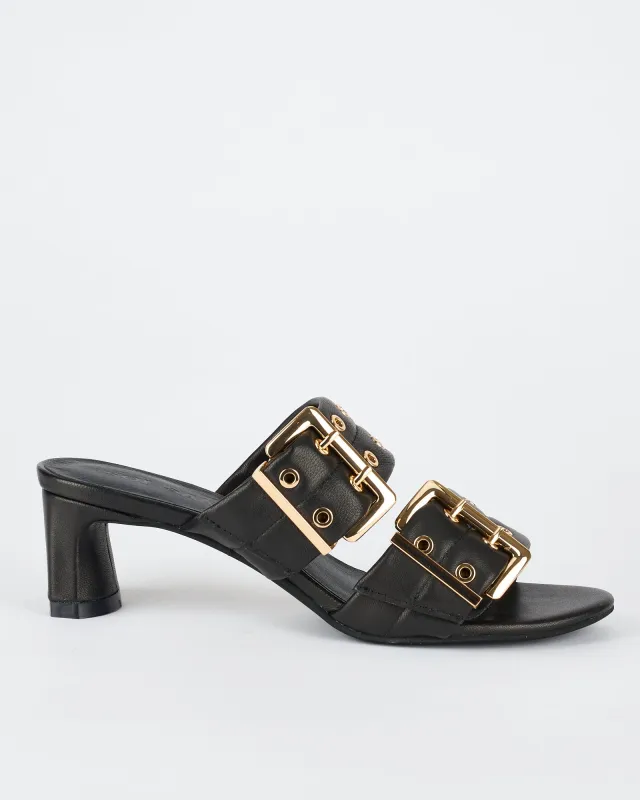 Bowery Heel Black/Gold sold by Sol Sana