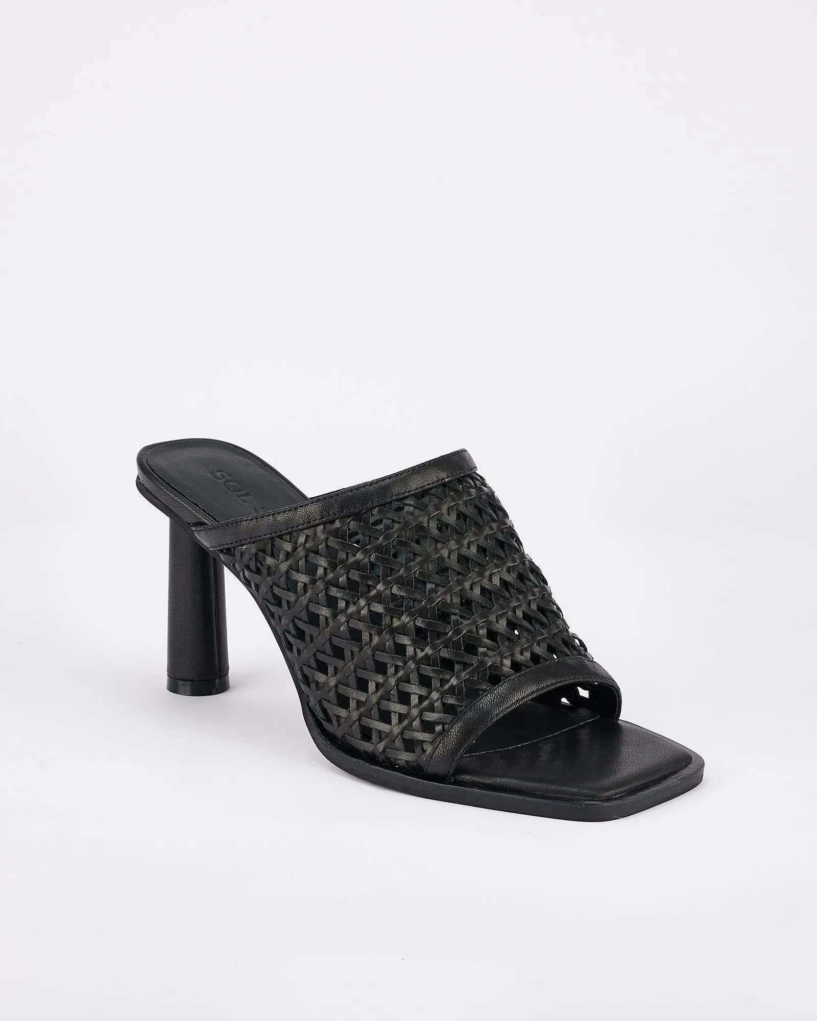 Jacque Heel Black Woven Leather sold by Sol Sana product image thumbnail 3