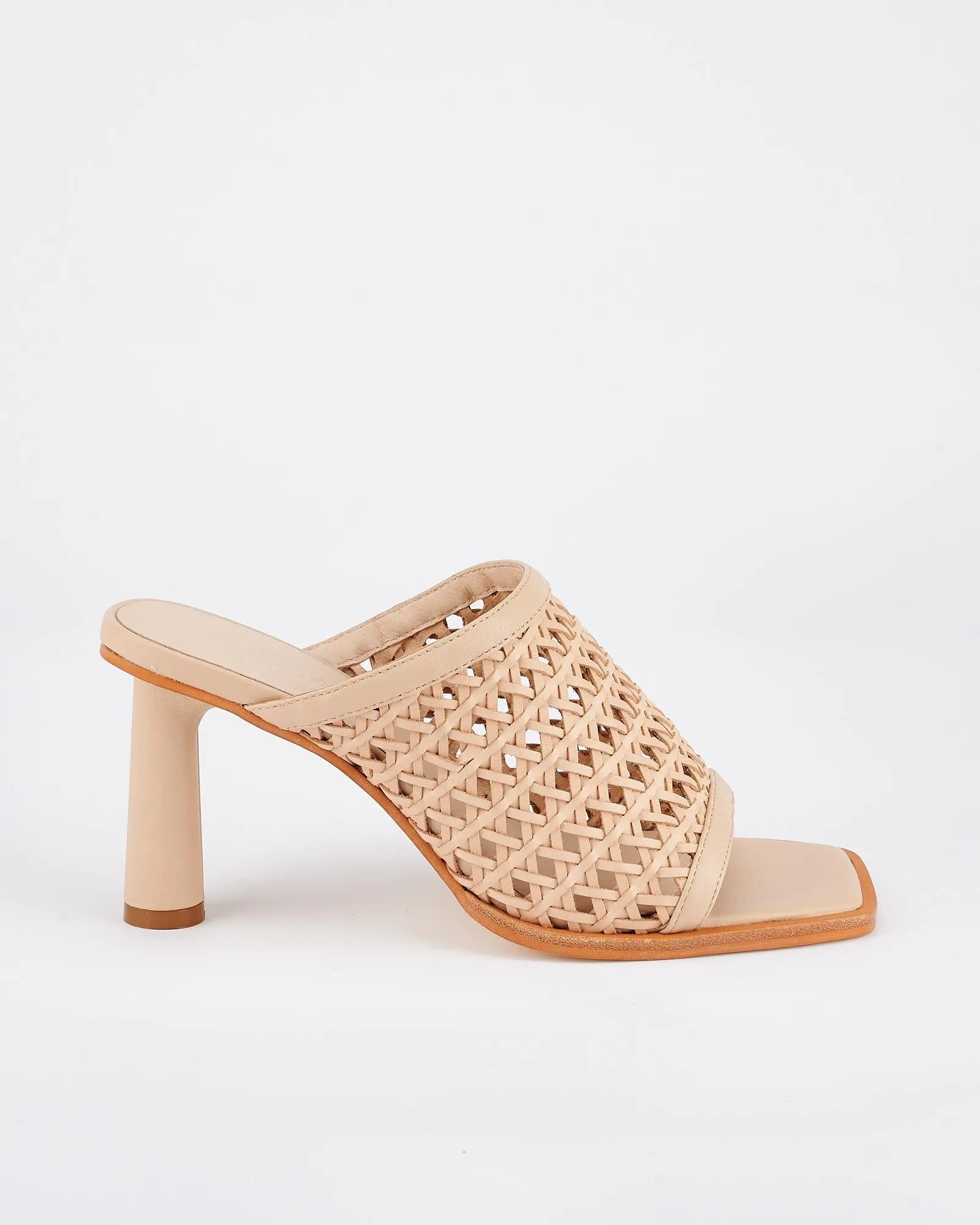 Jacque Heel Natural Woven Leather sold by Sol Sana