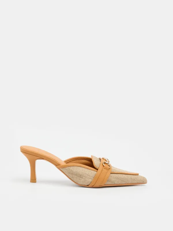 Carrie Mule Natural Canvas sold by Sol Sana
