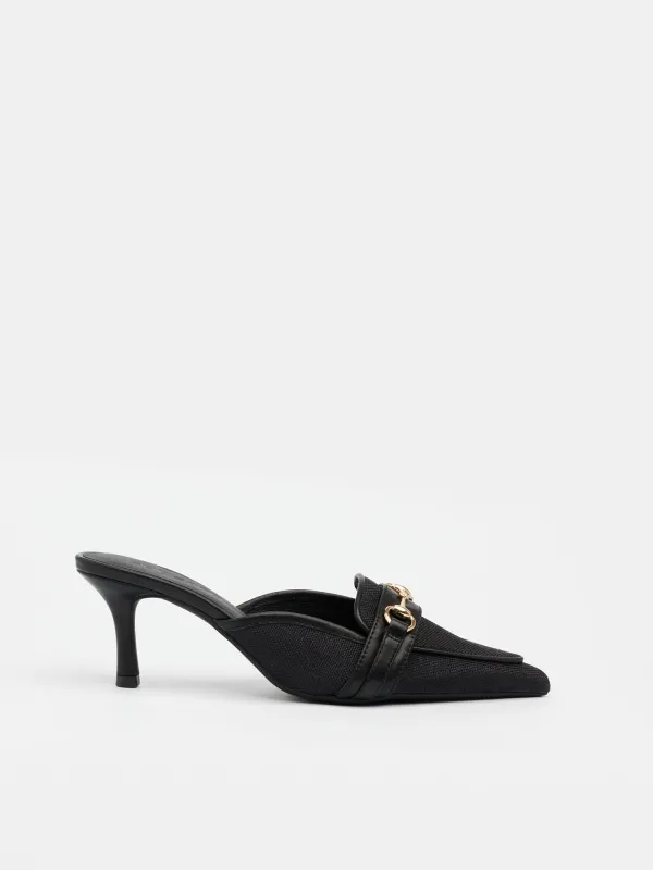 Carrie Mule Black Canvas sold by Sol Sana