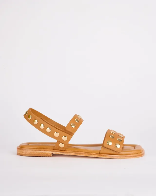 Vella Sandal Deep Tan / Gold sold by Sol Sana