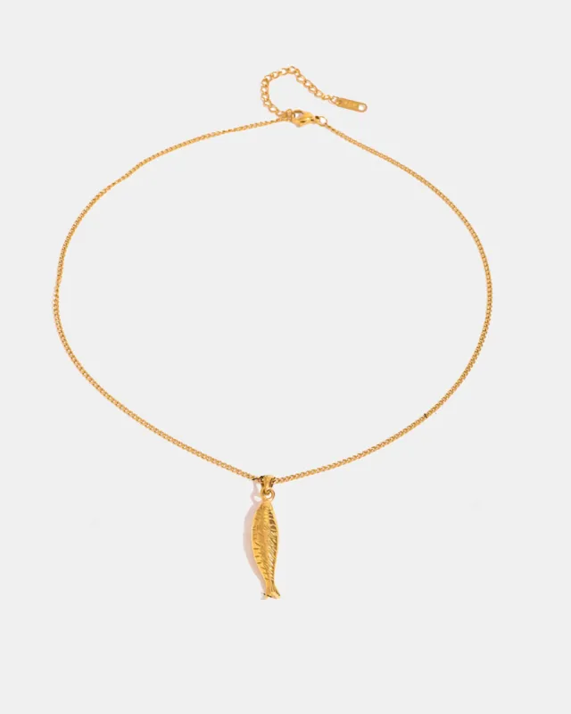 El Pez Necklace Gold made by Sol Sana