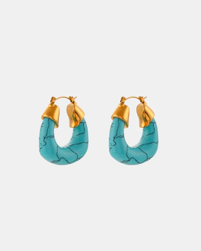 Ocean Earring Gold/Turquoise made by Sol Sana