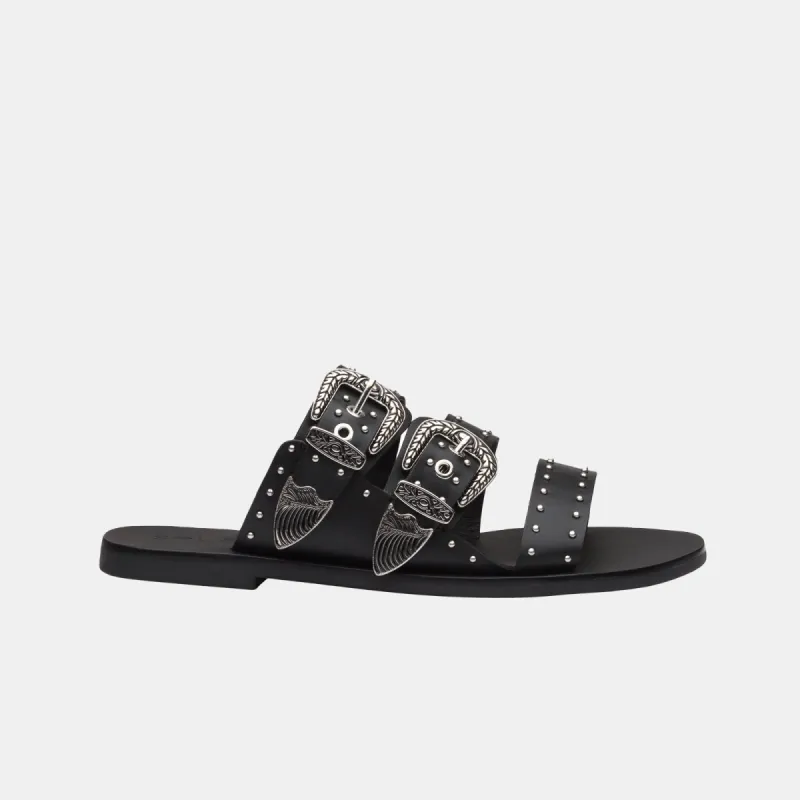 Eastwood Stud Slide Black/Silver sold by Sol Sana