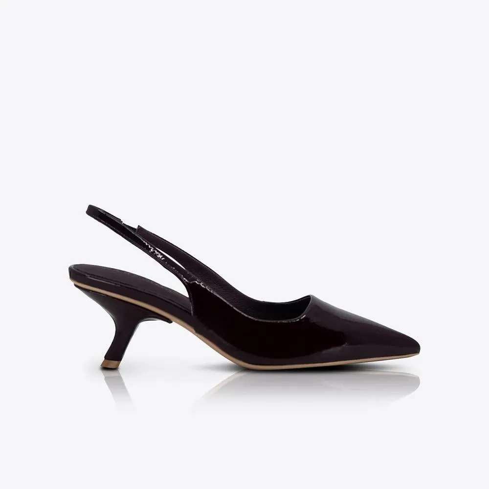 Sandra Heel Patent Wine sold by Sol Sana