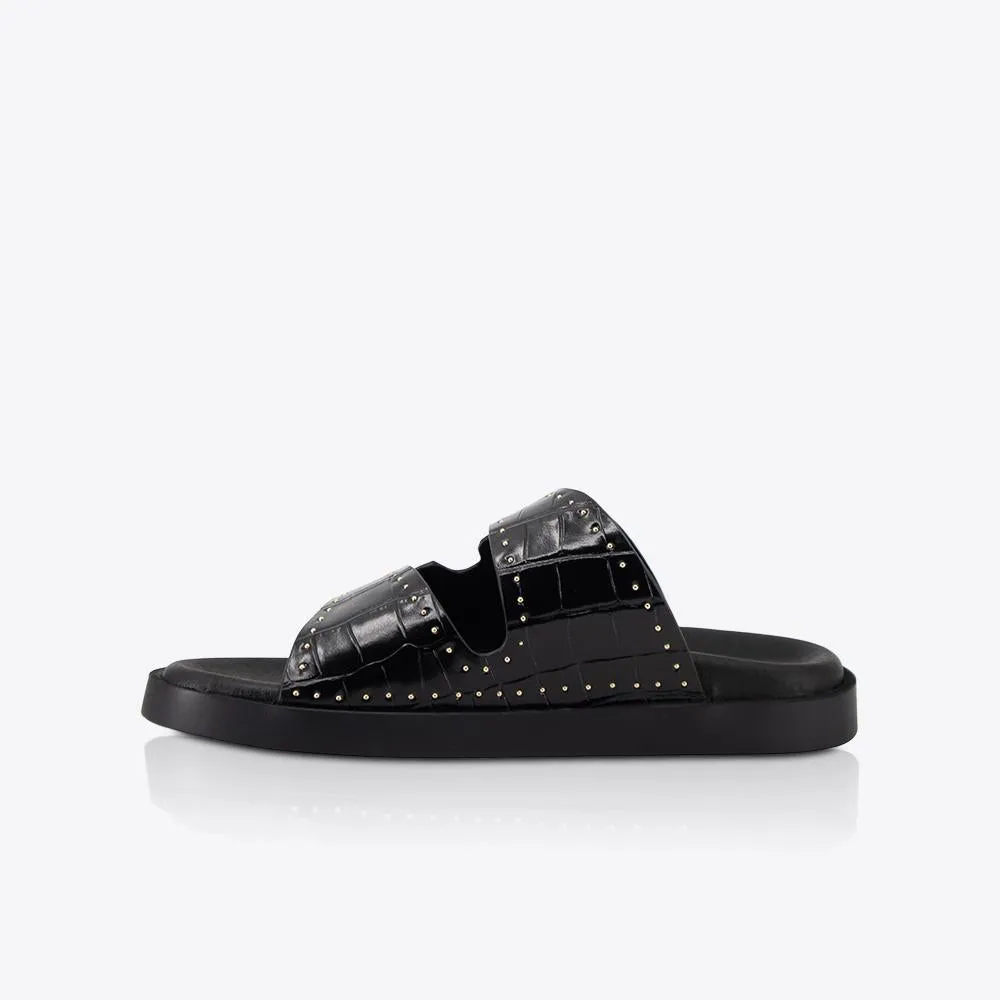 Eastwood Stud Footbed Black Croc/Gold sold by Sol Sana product image thumbnail 3