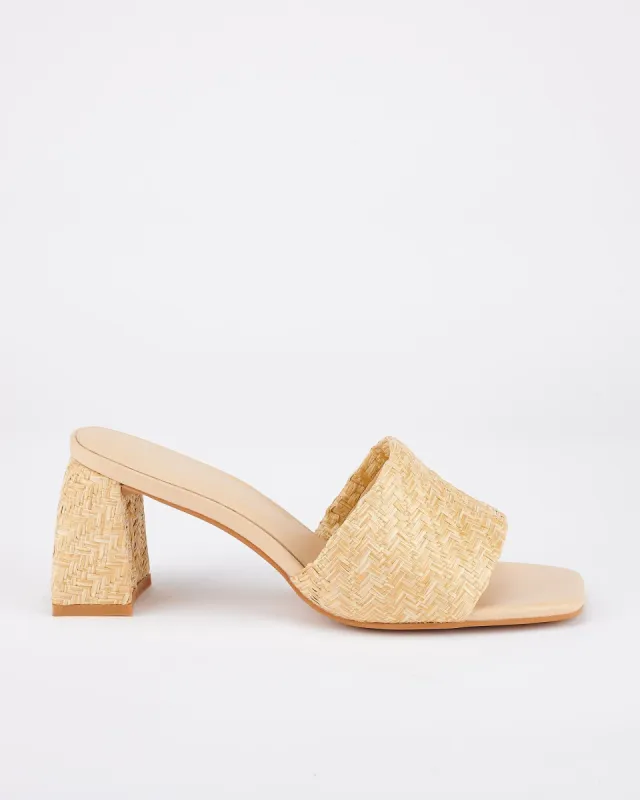 Lenny Mule Natural Raffia sold by Sol Sana