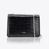 Flap Bag Black Croc/Silver sold by Sol Sana