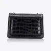 Flap Bag Black Croc/Silver sold by Sol Sana