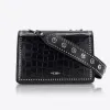 Flap Bag Black Croc/Silver sold by Sol Sana
