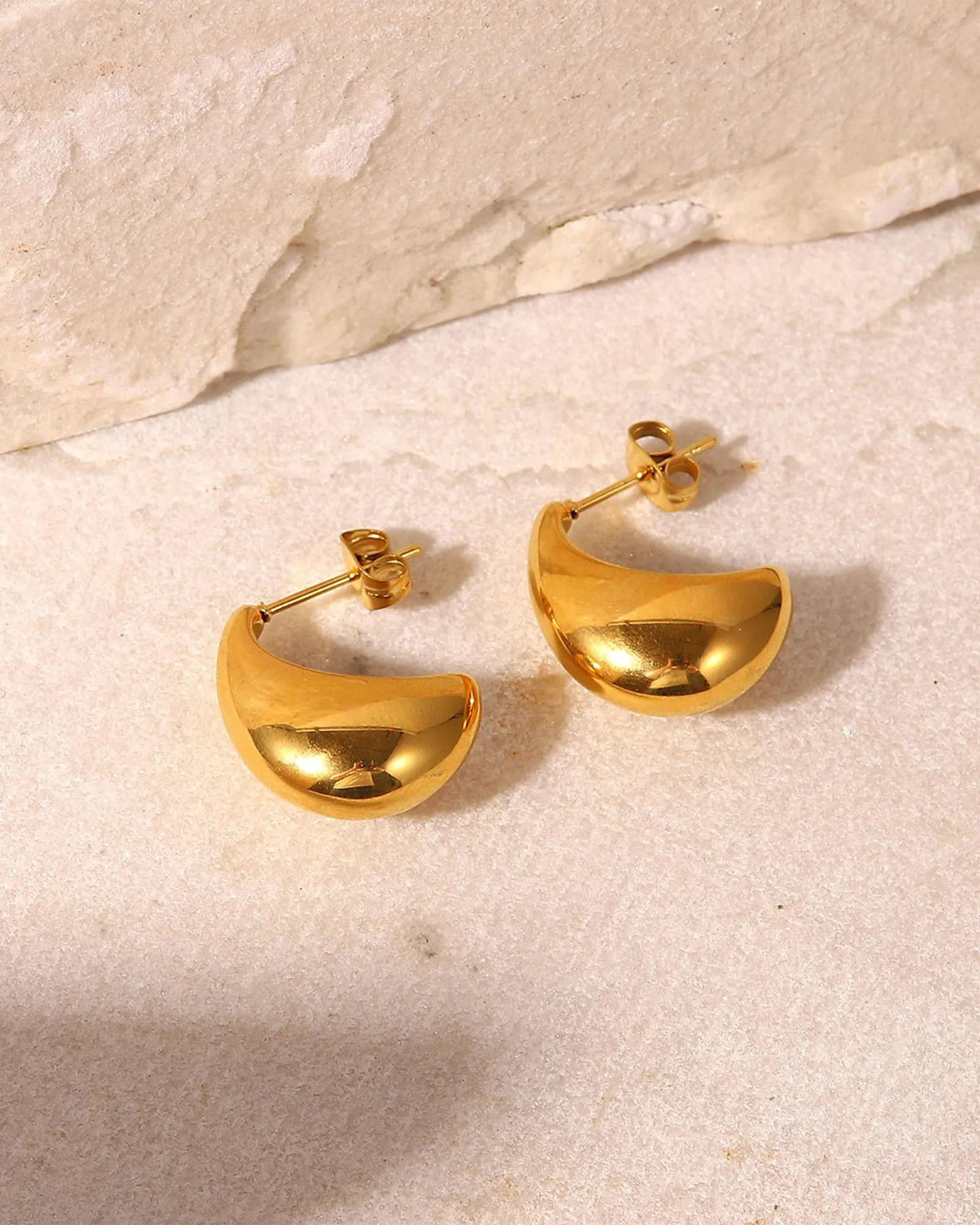 Crescent Studs Gold sold by Sol Sana product image thumbnail 3