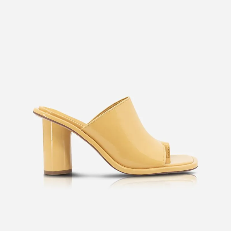 Dune Mule Patent Popcorn sold by Sol Sana