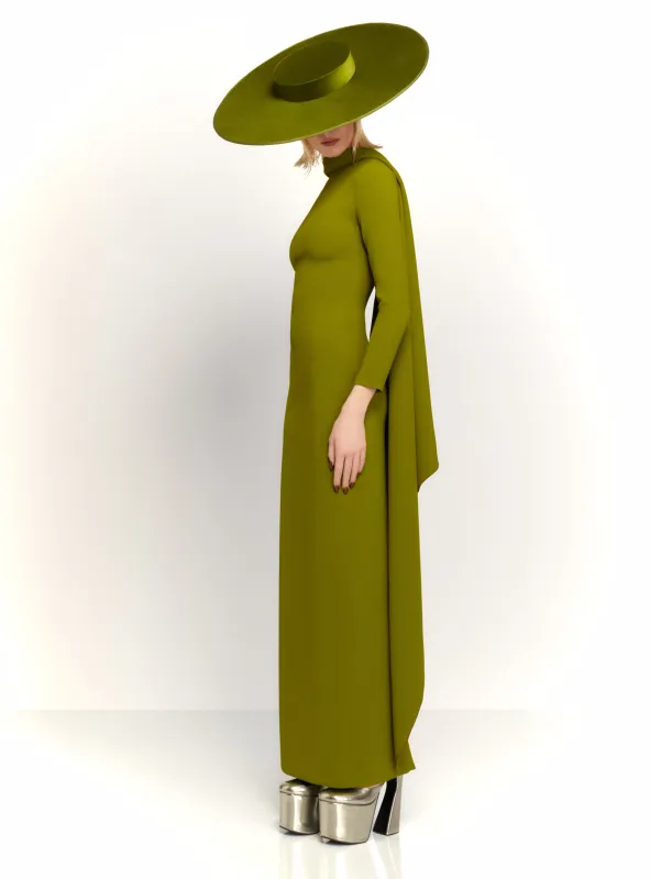The Luisa Maxi Dress in Sweet Pea Green sold by Solace London