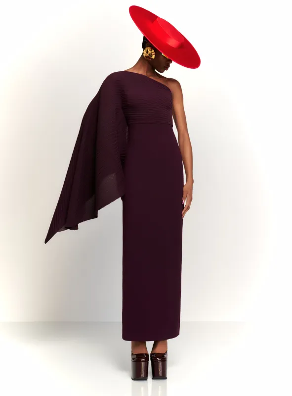 The Lillia Maxi Dress in Plum sold by Solace London