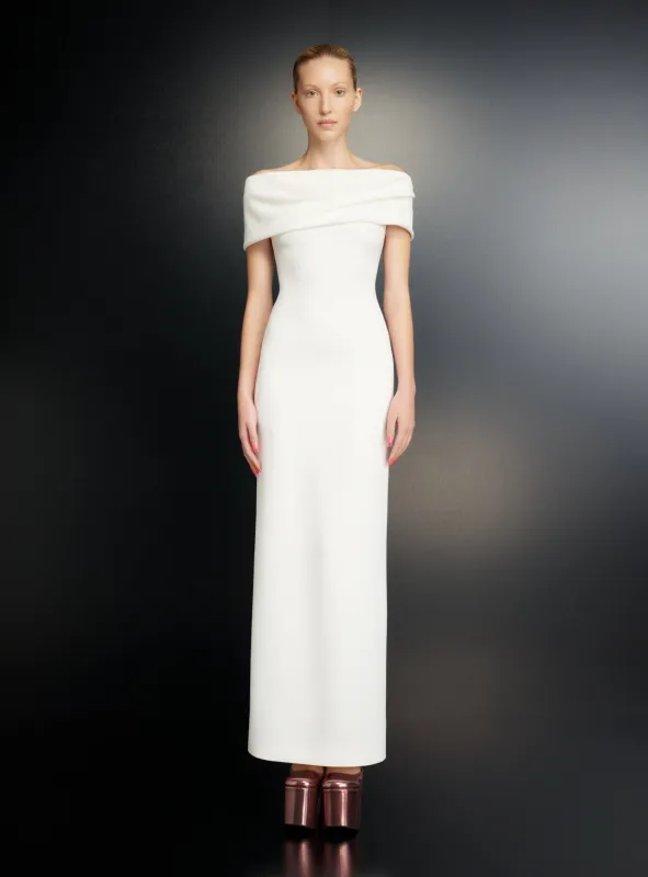 The Eva Maxi Dress in Cream sold by Solace London