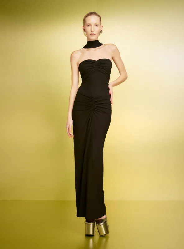 The Maisie Maxi Dress in Black sold by Solace London