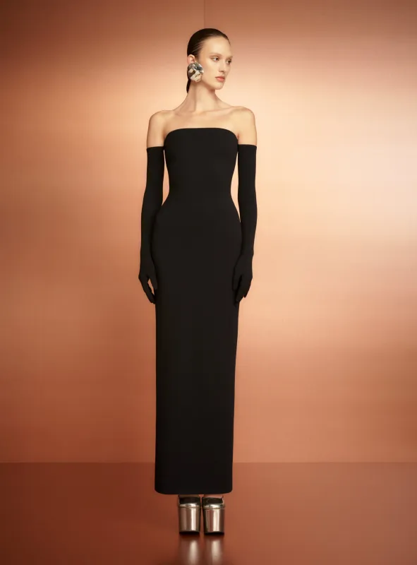The Tullia Maxi Dress in Black sold by Solace London