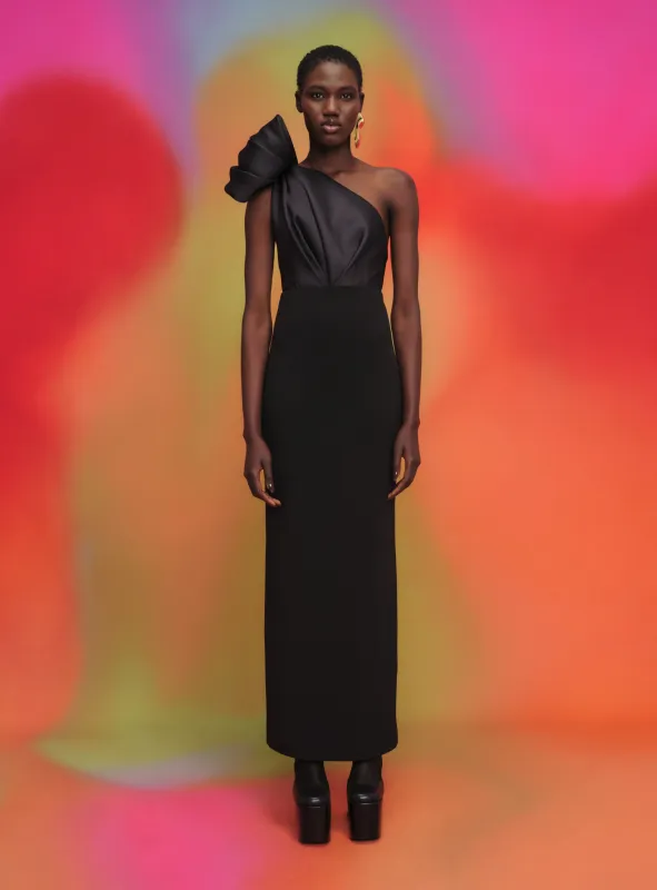 The Rennie Maxi Dress in Black sold by Solace London