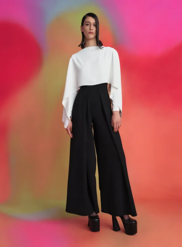 The Lara Jumpsuit in Cream & Black sold by Solace London