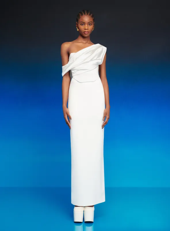 The Kara Dress in Cream sold by Solace London