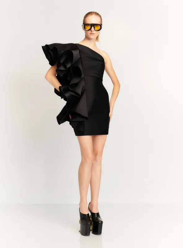 The Rio Mini Dress in Black made by Solace London