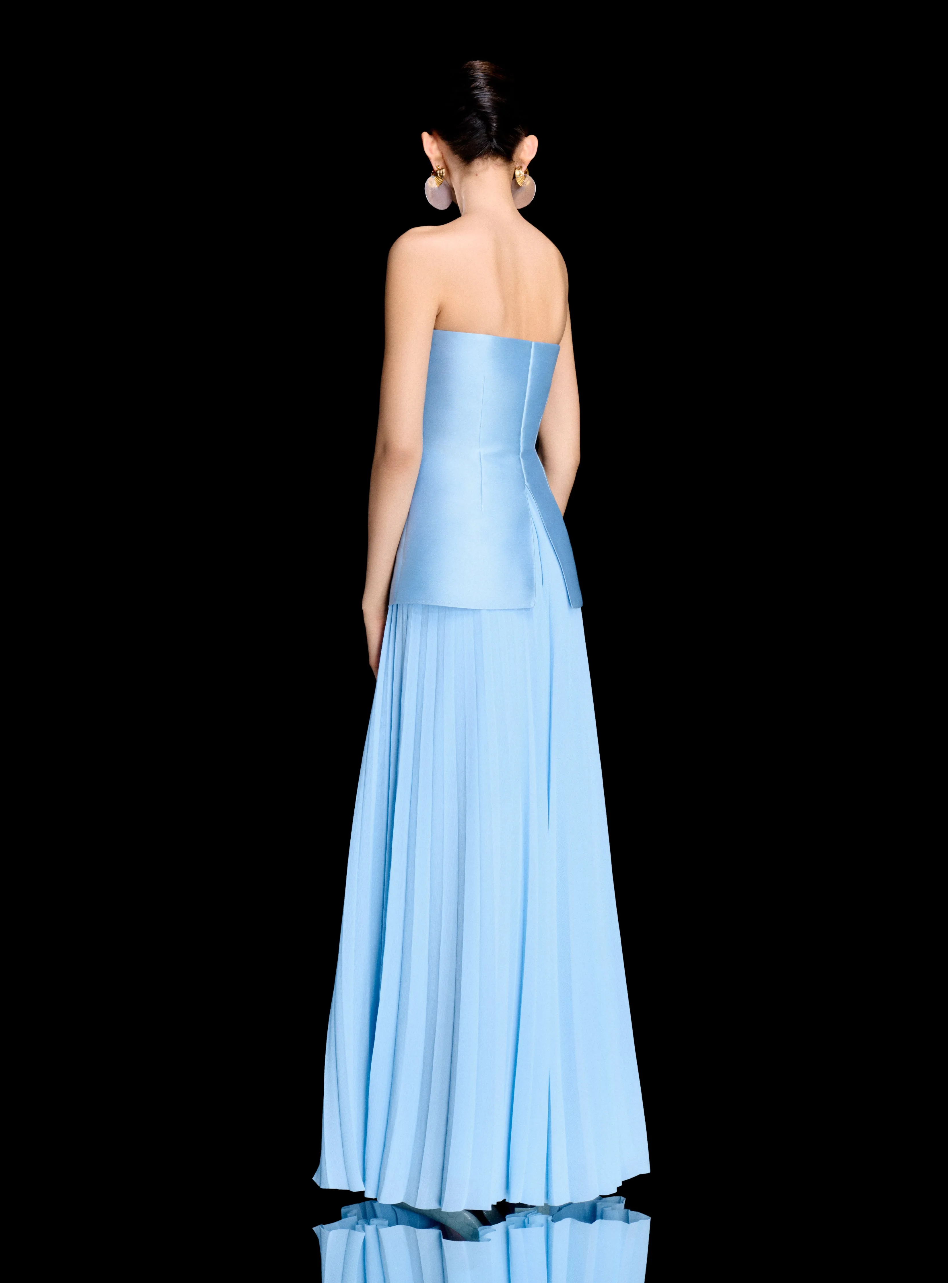 The Claudette Maxi Dress in Soft Blue sold by Solace London product image thumbnail 3