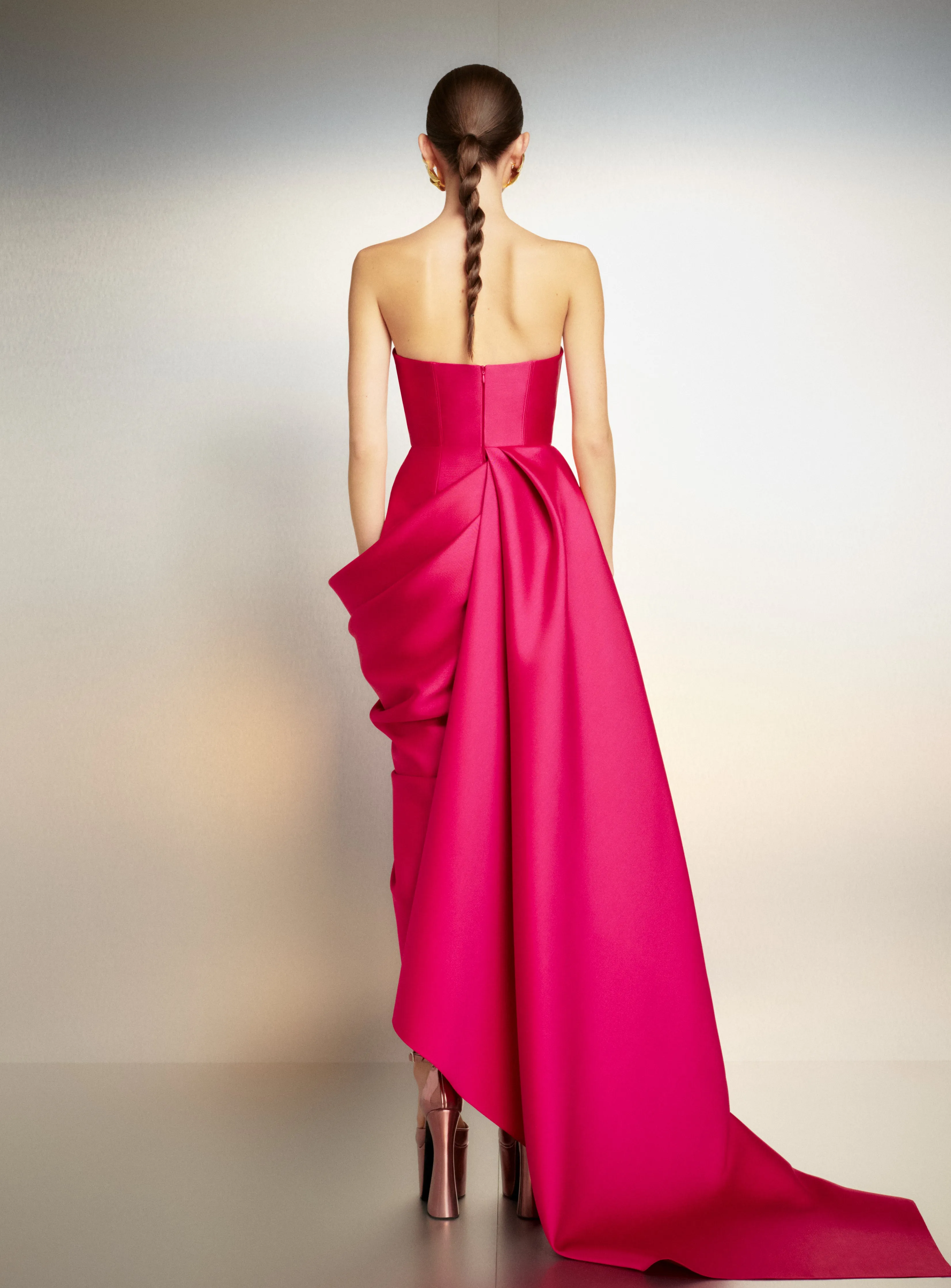 The Raya Midi Dress in Cerise sold by Solace London product image thumbnail 3