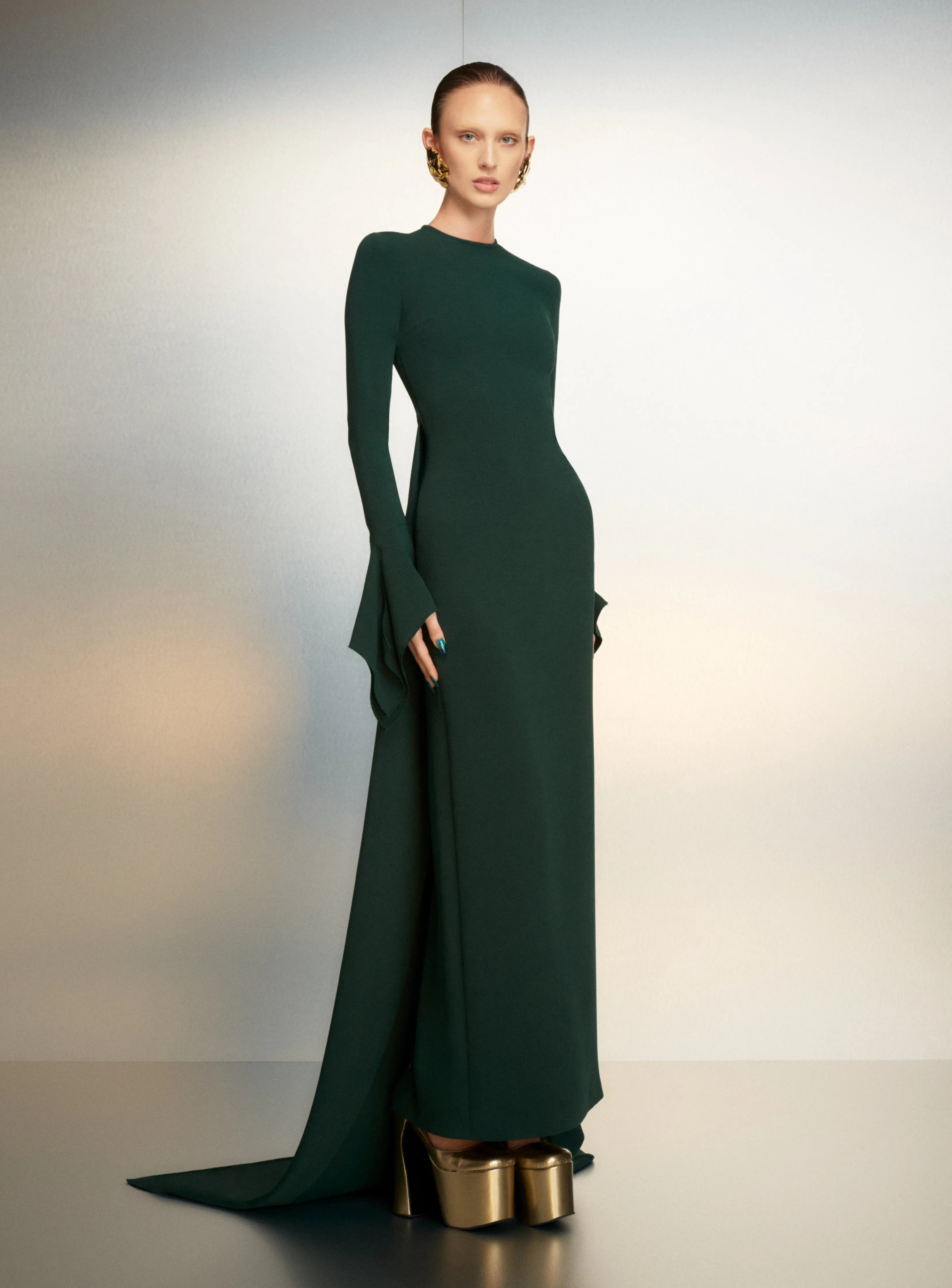 The Blake Maxi Dress in Emerald Green sold by Solace London