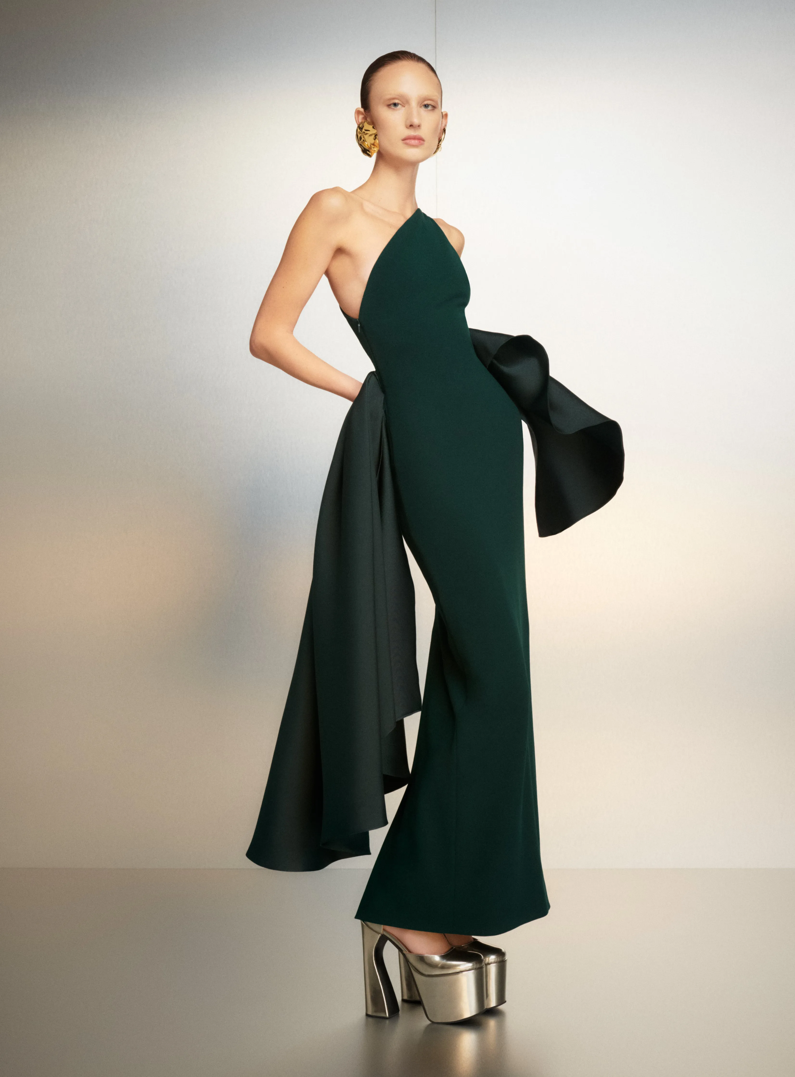 The Calla Maxi Dress in Emerald Green sold by Solace London product image thumbnail 2