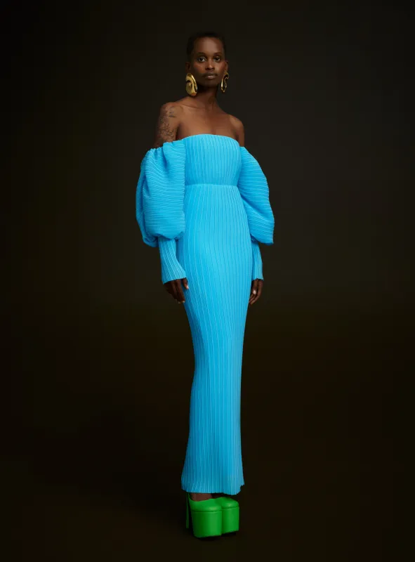 The Tasmin Maxi Dress in Blue sold by Solace London