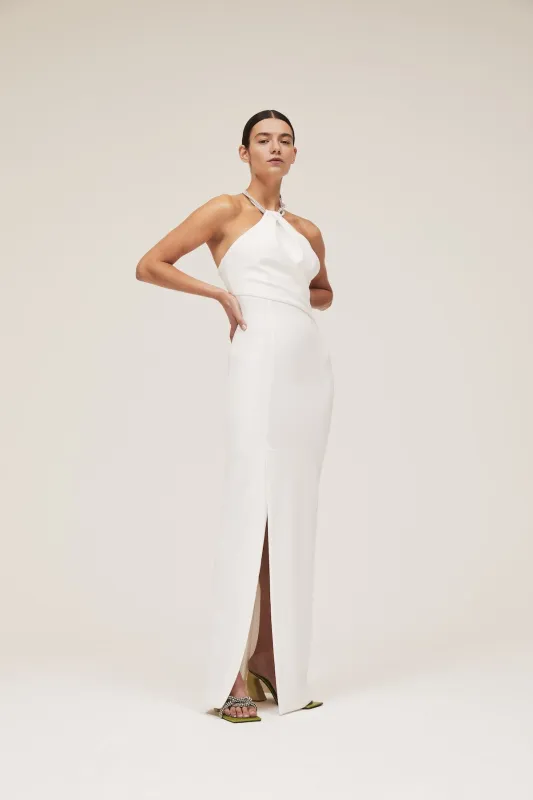 The Danette Dress in Cream sold by Solace London