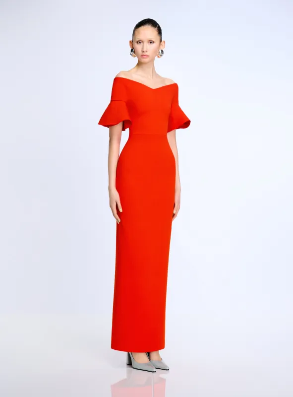The Cielo Maxi Dress in Scarlet made by Solace London