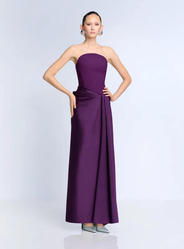 The Seri Maxi Dress in Damson made by Solace London
