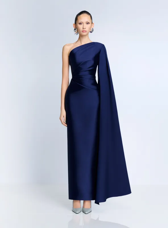 The Veya Maxi Dress in Navy made by Solace London