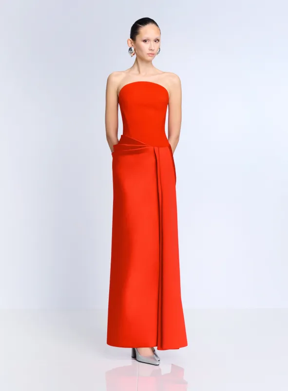 The Seri Maxi Dress in Scarlet made by Solace London
