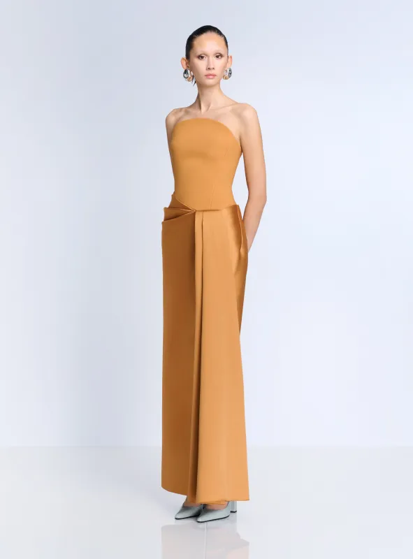 The Seri Maxi Dress in Clay made by Solace London