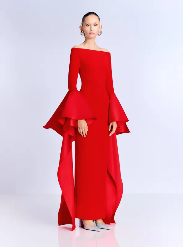The Astria Maxi Dress in Red made by Solace London