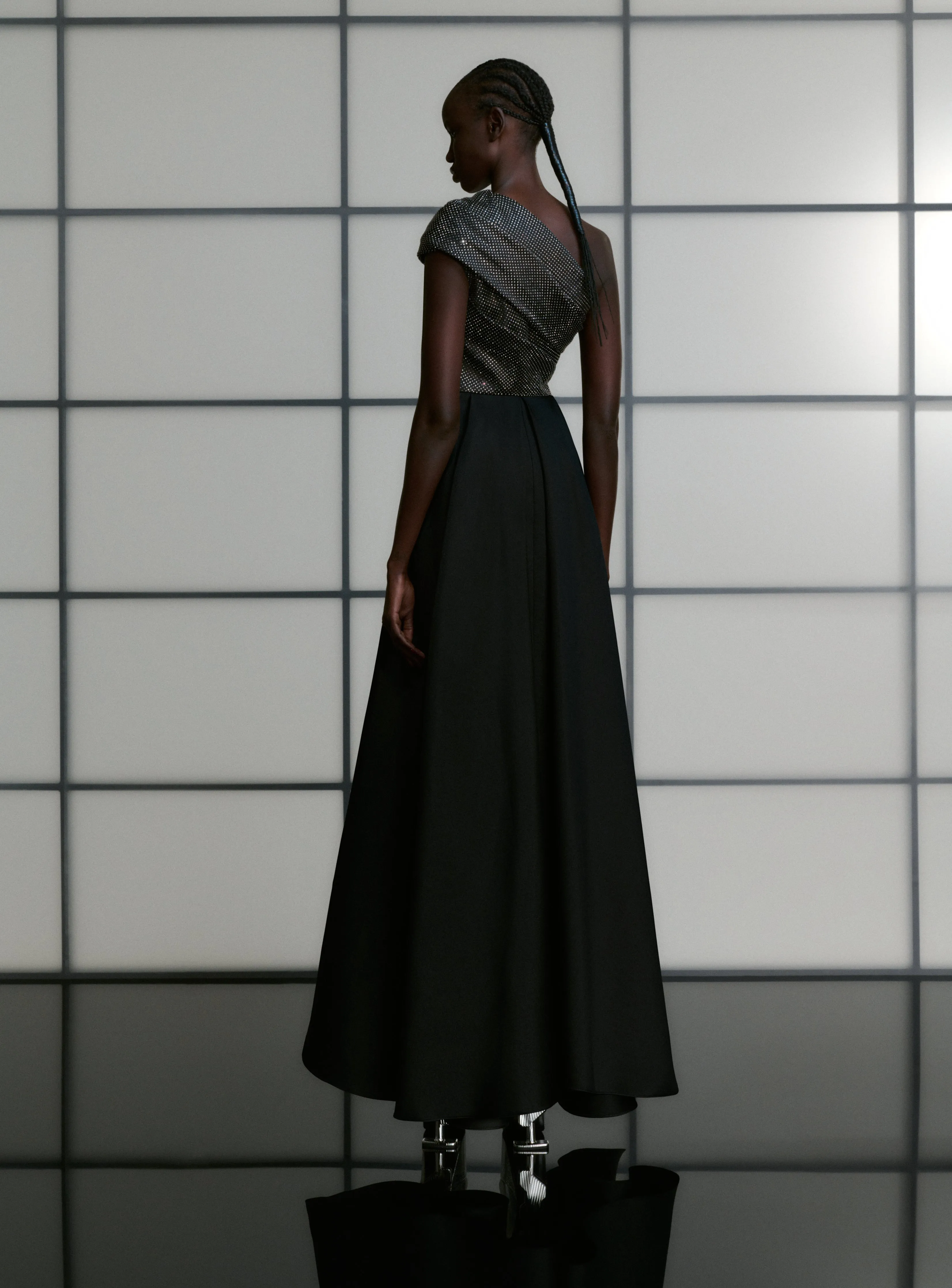 The Alba Crystal Maxi Dress in Black sold by Solace London product image thumbnail 3