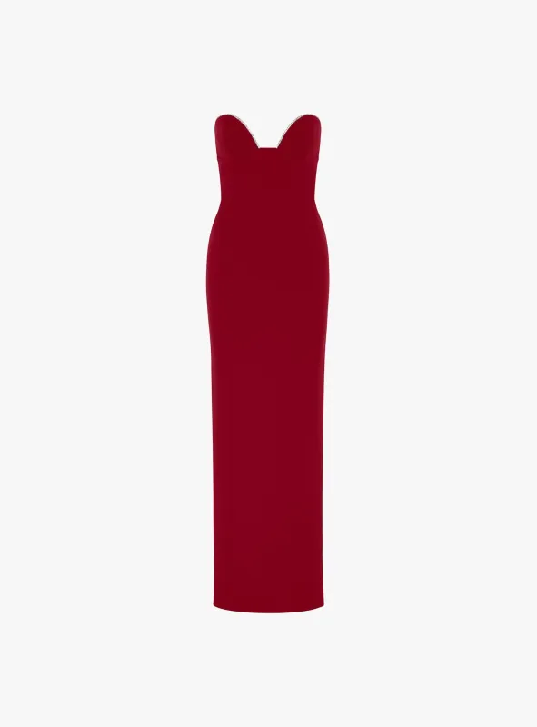 The Sommer Maxi Dress in Ruby made by Solace London