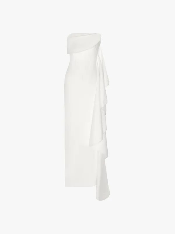 The Andress Maxi Dress in Cream made by Solace London