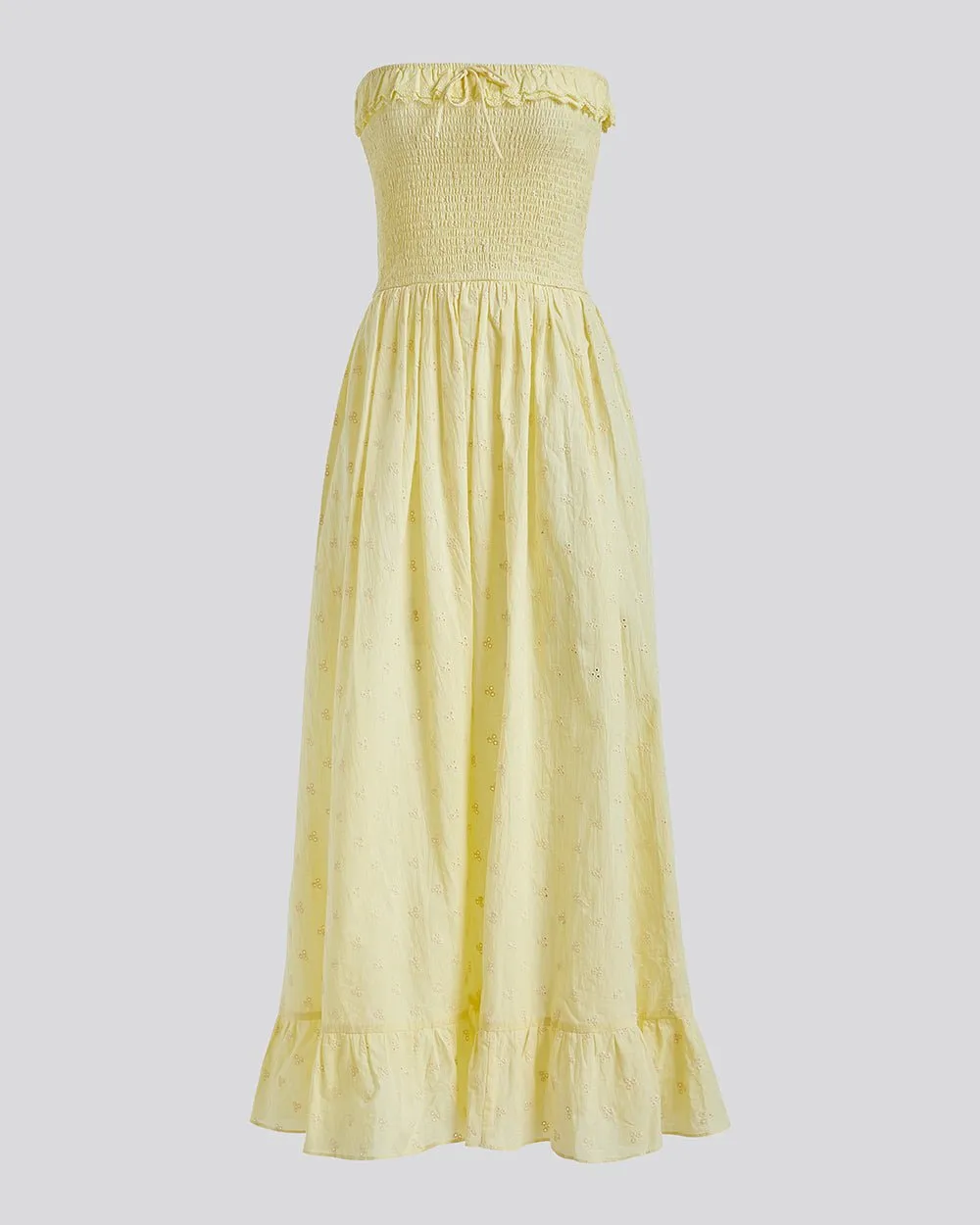Eyelet Nicole Dress Butter Yellow sold by SOLID & STRIPED product image thumbnail 2