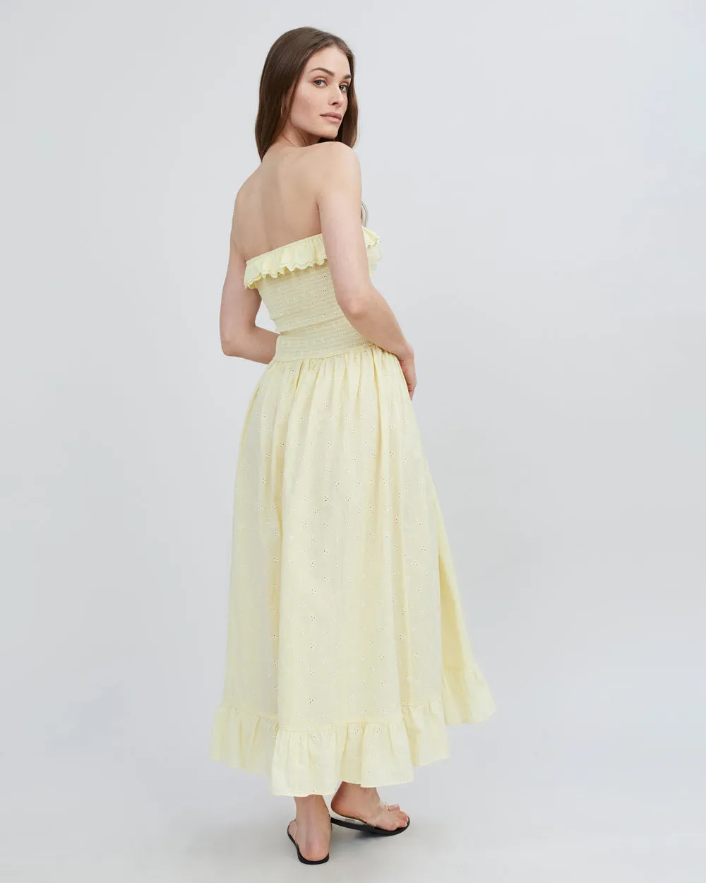 Eyelet Nicole Dress Butter Yellow sold by SOLID & STRIPED product image thumbnail 4