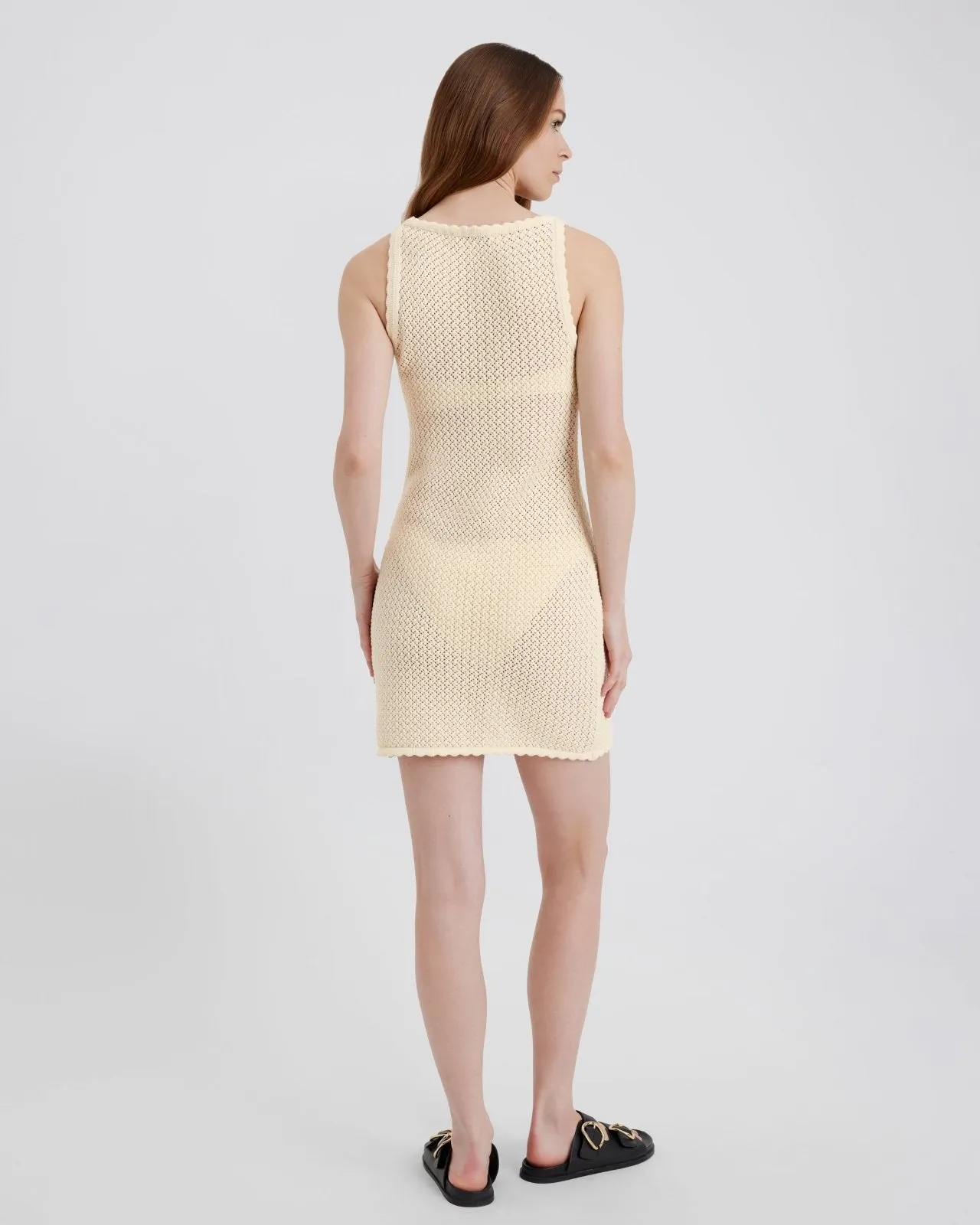 Crochet Lara Dress Ecru sold by SOLID & STRIPED product image thumbnail 3