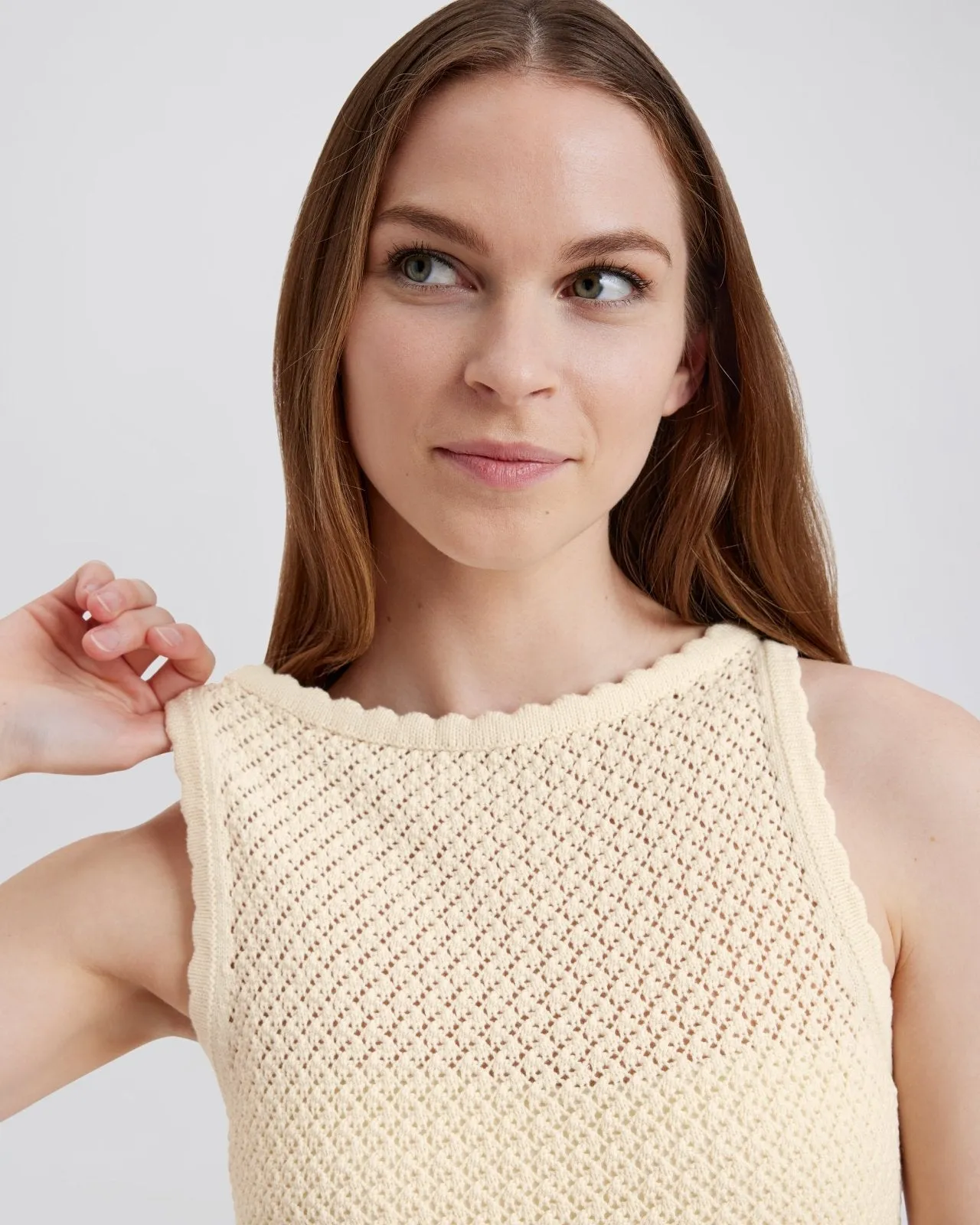 Crochet Lara Dress Ecru sold by SOLID & STRIPED product image thumbnail 4