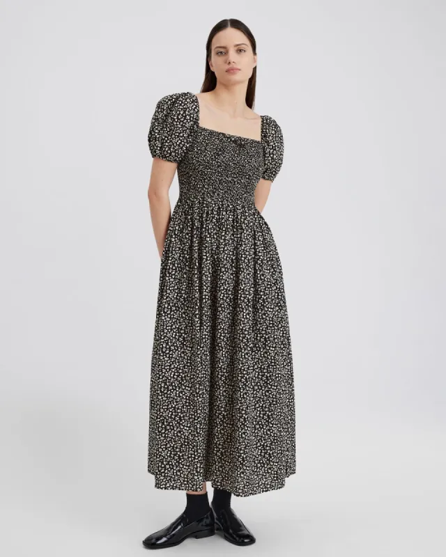 Corrina Dress Ditsy Floral Noir sold by SOLID & STRIPED