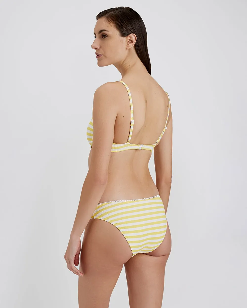 Daphne Ribbed Bikini Top Lemon Stripe sold by SOLID & STRIPED product image thumbnail 3