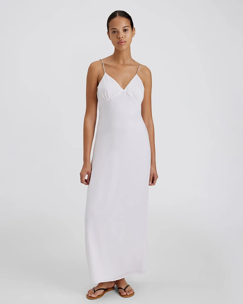 Rosetta Rhinestone Dress Optic White sold by SOLID & STRIPED